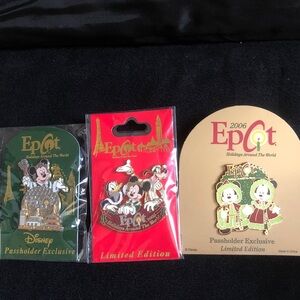2005-2006 Passholder Exclusive Holidays around the World Pins Set of 3